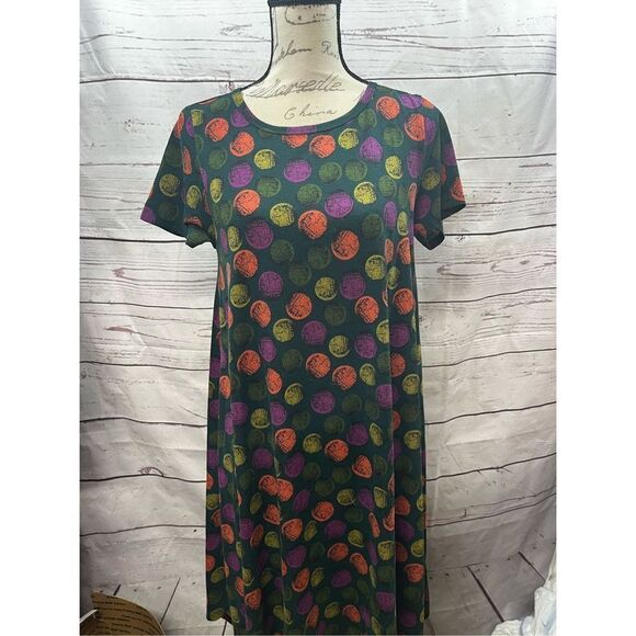 Lularoe small short sleeve dress with polka dots‎ (2133) - Picture 1 of 3